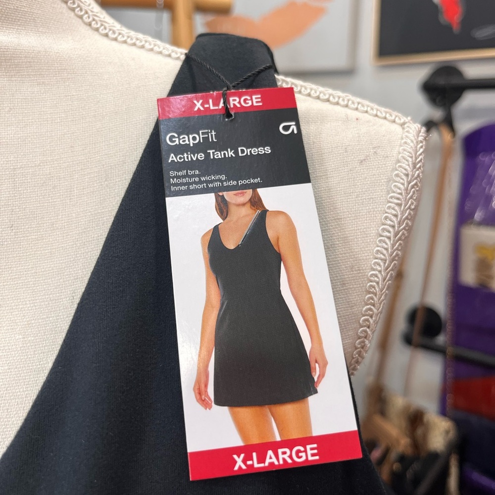 GAP GapFit Active Dress XL Built In Shorts Tennis Pickleball NWT Black - Picture 11 of 13